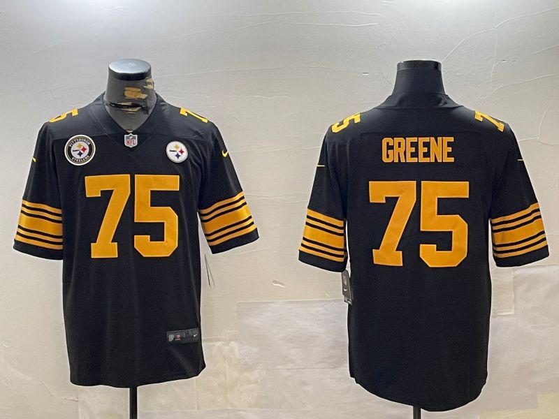 Men Pittsburgh Steelers 75 Greene Black 2024 Nike Limited NFL Jersey style 2